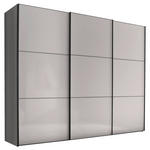 SCHWEBETÜRENSCHRANK 249/222/68 cm 3-türig Anthrazit, Schwarz, Hellgrau  - Anthrazit/Hellgrau, MODERN, Holzwerkstoff/Metall (249/222/68cm) - Moderano