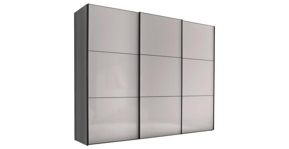 SCHWEBETÜRENSCHRANK 298/222/68 cm 3-türig Anthrazit, Schwarz, Hellgrau - Anthrazit/Hellgrau, MODERN, Holzwerkstoff/Metall (298/222/68cm) - Moderano