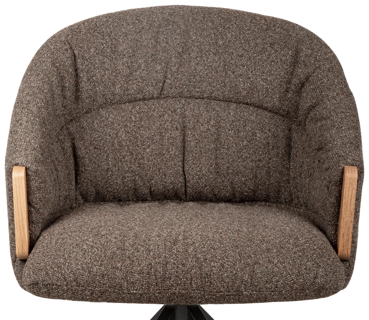 ARMLEHNSTUHL  Sitzfläche 360° drehbar, automatische Rückholfunktion Leinenoptik  - Schwarz/Braun, Design, Holz/Textil (61/84/62cm) - Valnatura