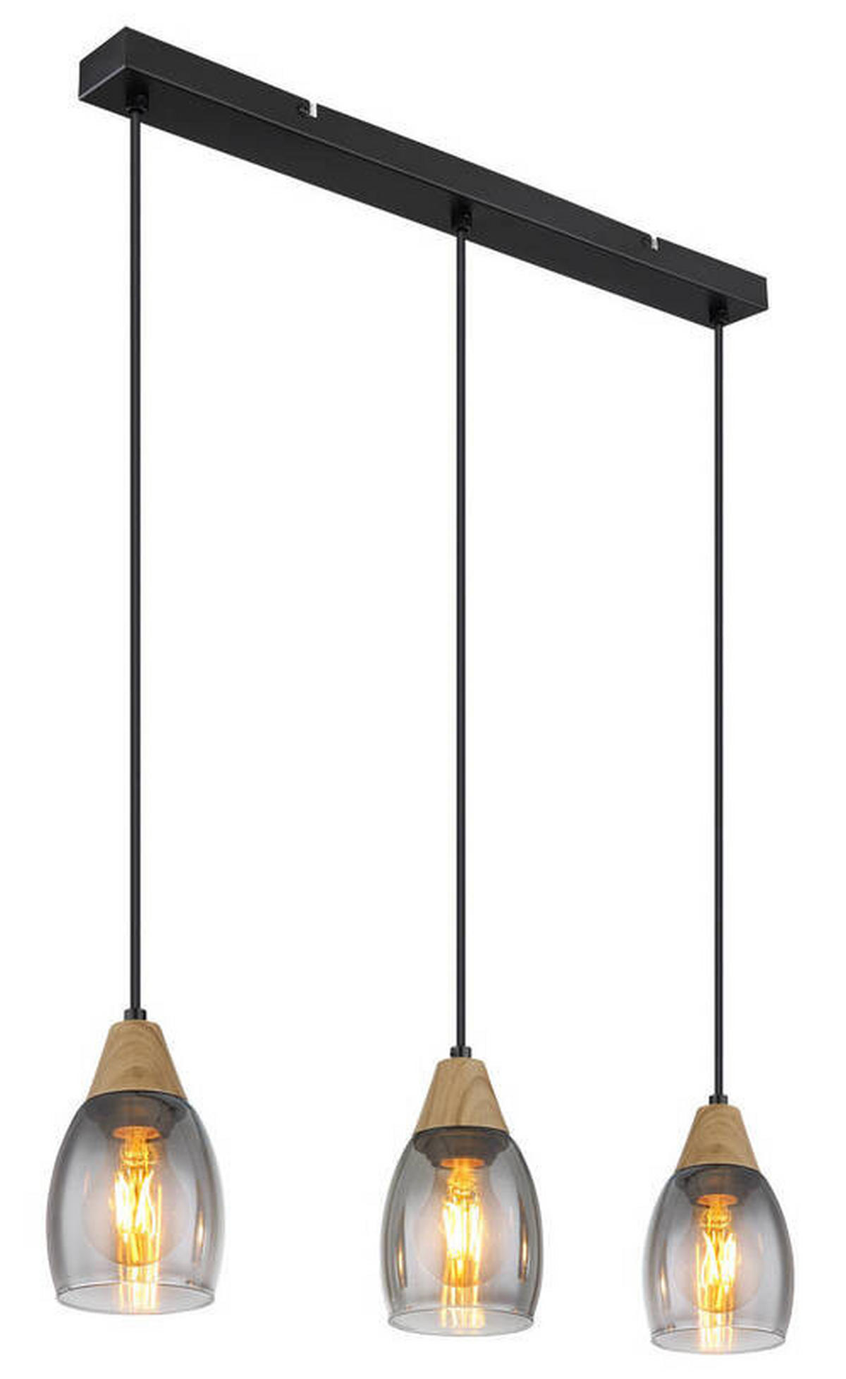 ZÁVĚSNÉ SVÍTIDLO, 55/10/120 cm  - šedá/černá, Basics, kov/plast (55/10/120cm) - Globo