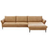 ECKSOFA inkl. Funktion Dunkelgelb Echtleder  - Dunkelgelb/Schwarz, Design, Leder/Metall (334/172cm) - Hukla