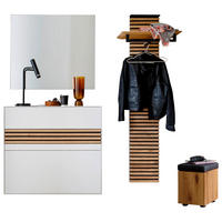 GARDEROBE 4-teilig  in 167/196/35 cm  - Eichefarben/Weiß, Design, Glas/Holz (167/196/35cm) - Schöner Wohnen