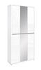 SCHUHSCHRANK Weiß  - Alufarben/Weiß, Design, Glas/Holzwerkstoff (101,7/211,6/34cm) - Xora