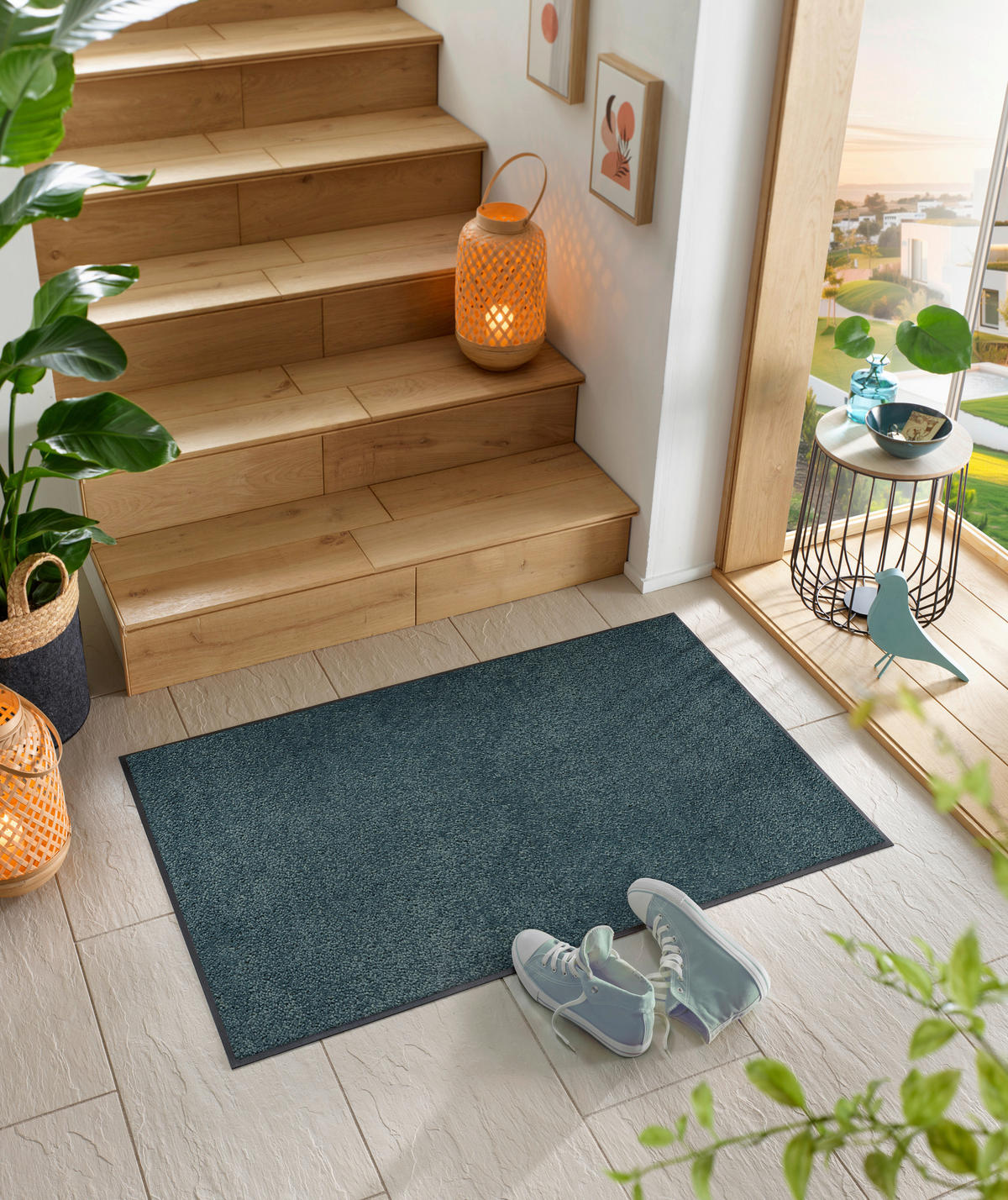 LÄUFER 75/120 cm Denim Blue Blau  - Blau, Design, Kunststoff/Textil (75/120cm) - wash+dry