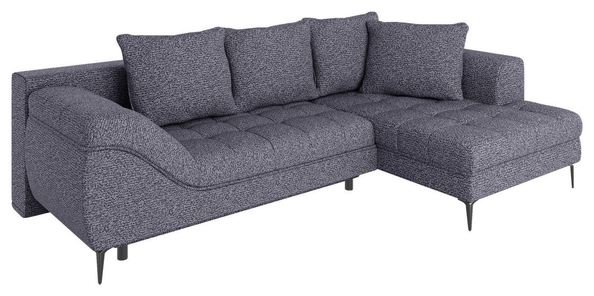 ECKSOFA Anthrazit Struktur, Bouclé  - Anthrazit/Schwarz, Design, Textil (177/276cm) - MID.YOU
