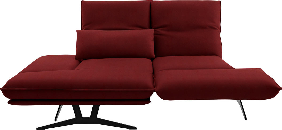 ECKSOFA in Echtleder Rot  - Gelb/Rot, Design, Leder/Metall (130/210cm) - Dieter Knoll