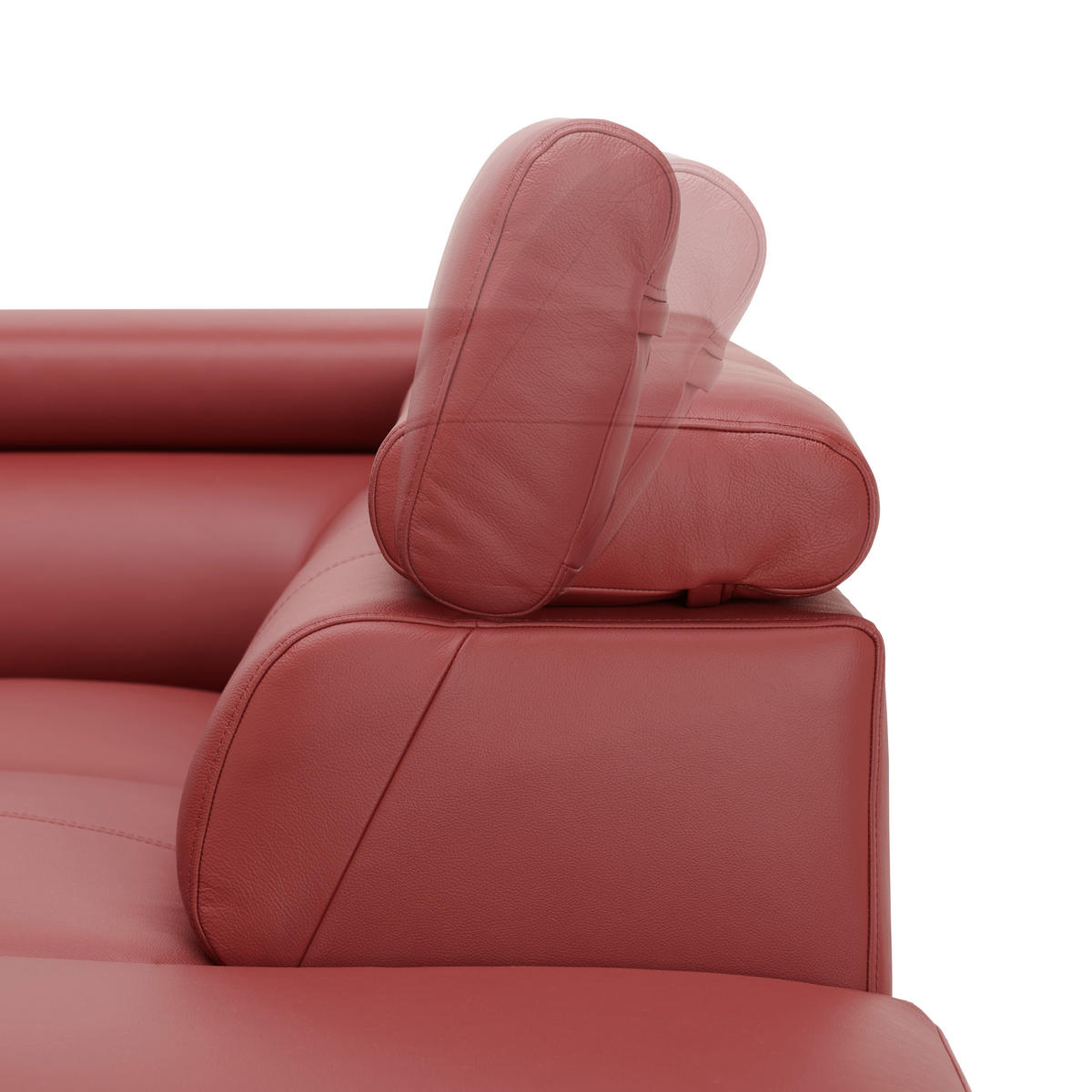 ECKSOFA in Echtleder Bordeaux  - Bordeaux/Schwarz, Design, Leder/Metall (268/213cm) - Stylife
