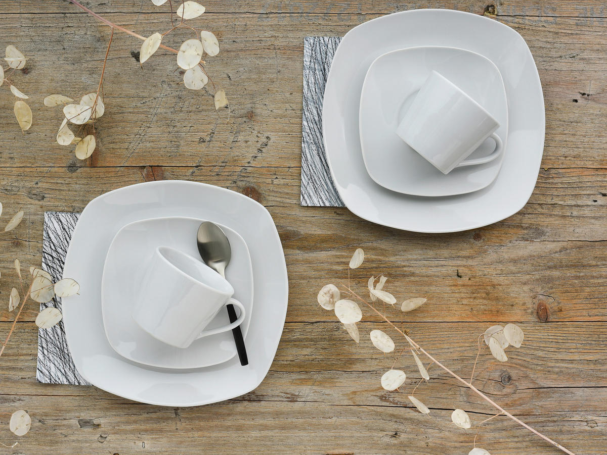 KÁVOVÁ SOUPRAVA, porcelán - bílá, Basics, keramika - Creatable