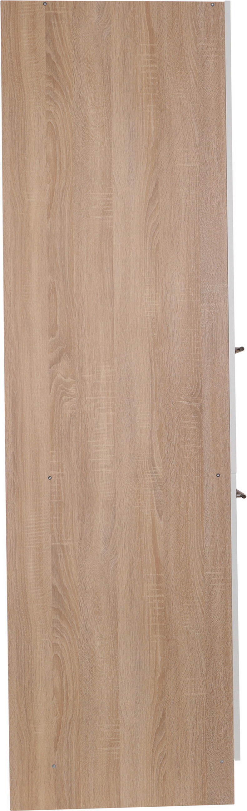 APOTHEKERSCHRANK 30/200/60 cm  in Weiß, Eichefarben  - Eichefarben/Silberfarben, Basics, Holzwerkstoff/Metall (30/200/60cm) - Respekta