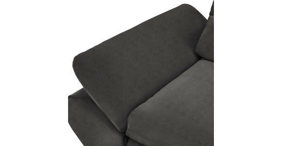 ECKSOFA  in Flachgewebe Dunkelgrau  341/204 cm  - Dunkelgrau/Schwarz, Design, Textil/Metall (341/204cm) - Xora