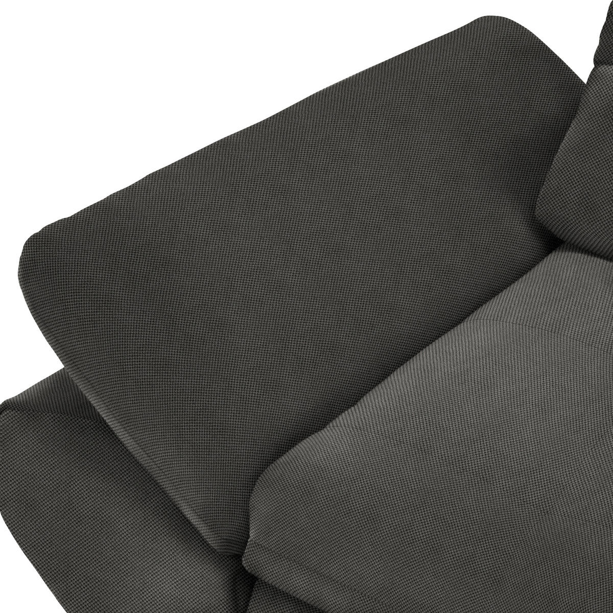 ECKSOFA  in Flachgewebe Dunkelgrau  341/204 cm  - Dunkelgrau/Schwarz, Design, Textil/Metall (341/204cm) - Xora