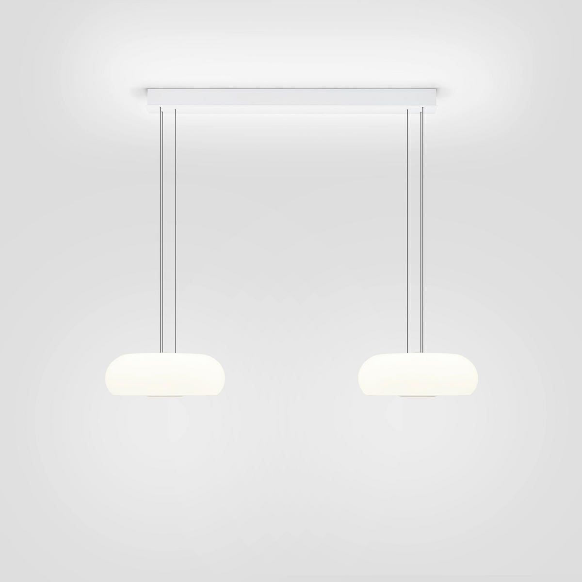 LED-HÄNGELEUCHTE Siena 110 cm   - Weiß Hochglanz, Design, Glas (110cm) - Hell