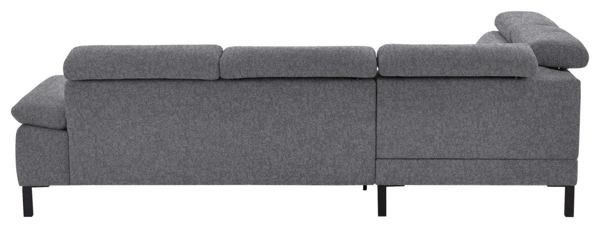 ECKSOFA in Flachgewebe Grau  217/272 cm  - Schwarz/Grau, Design, Holzwerkstoff/Textil (217/272cm) - Pure Home Comfort