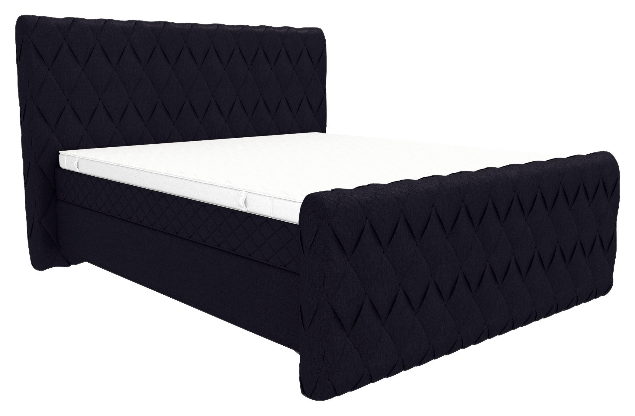 BOXSPRINGBETT 160/200 cm  in Schwarz  - Schwarz, Konventionell, Textil/Metall (160/200cm) - Carryhome