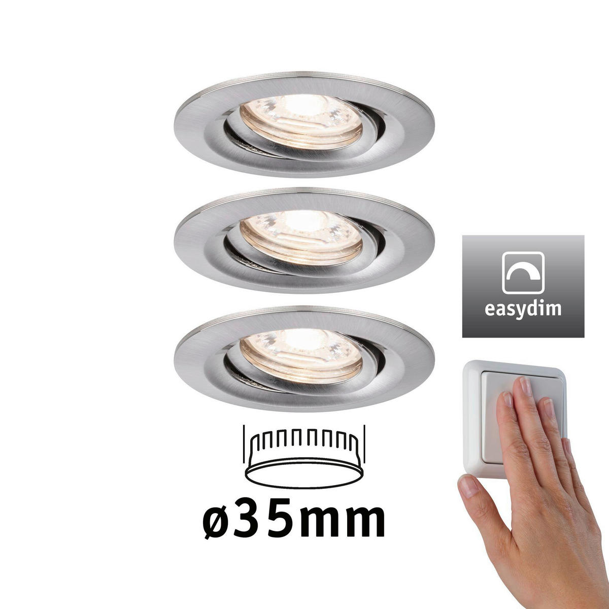 LED-EINBAUSPOT SET 6,6 cm  - Design (6,6cm) - Paulmann