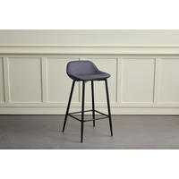 BARSKI STOL, črna, temno rjava  - črna/temno rjava, Design, kovina/tekstil (40/85/44cm) - Stylife