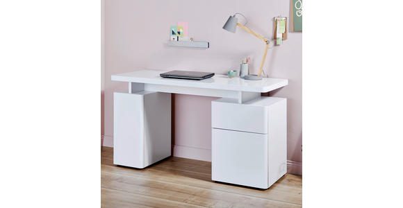 SCHREIBTISCH 140/55/76 cm in Weiß - Weiß, KONVENTIONELL, Holzwerkstoff (140/55/76cm) - Venda