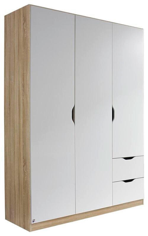 DREHTÜRENSCHRANK 136/197/54 cm 3-türig - Weiß/Sonoma Eiche, MODERN, Holzwerkstoff (136/197/54cm) - Rauch Möbel