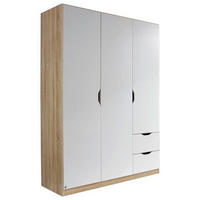 DREHTÜRENSCHRANK 136/197/54 cm 3-türig Weiß, Sonoma Eiche  - Weiß/Sonoma Eiche, MODERN, Holzwerkstoff (136/197/54cm) - Rauch Möbel