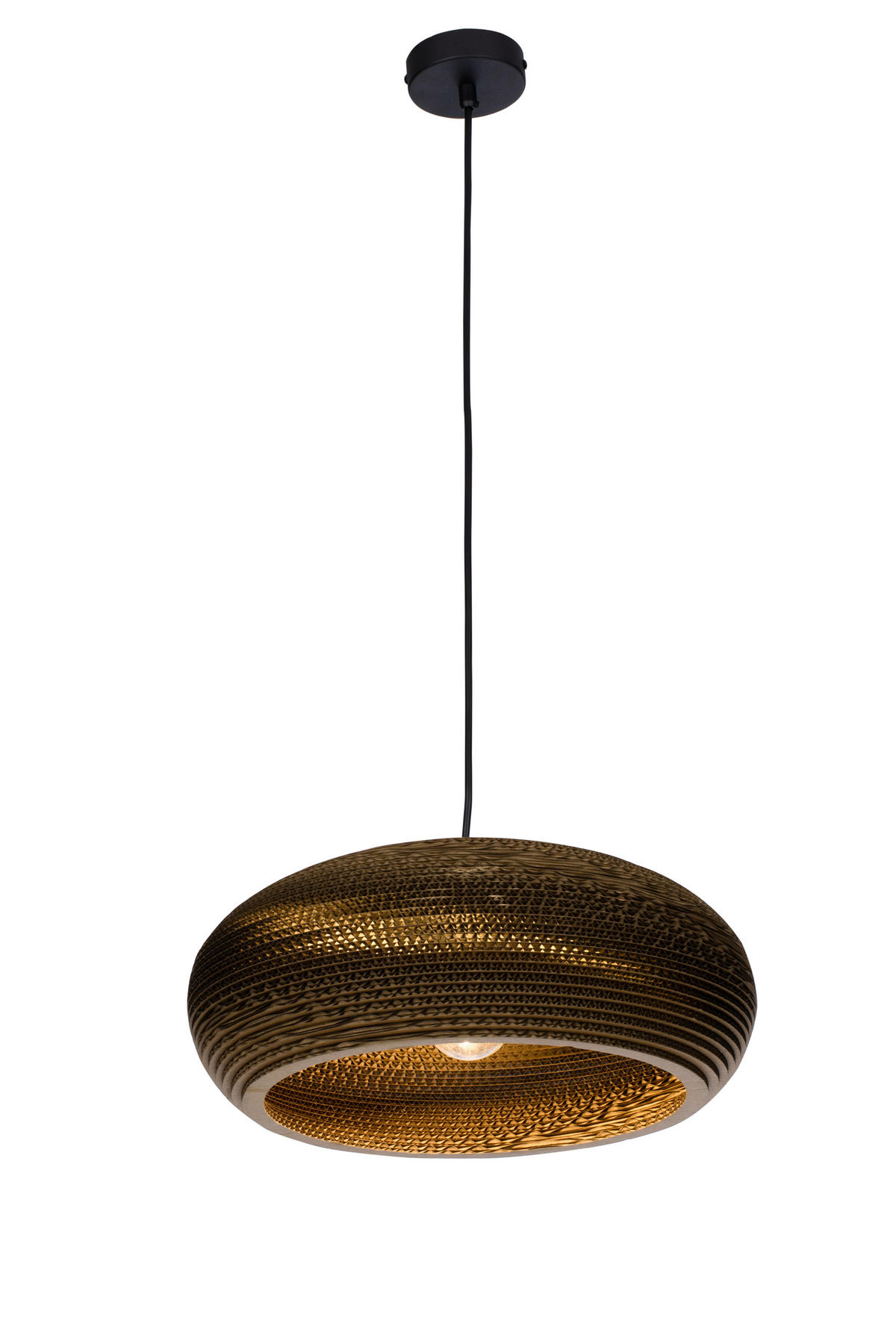 HÄNGELEUCHTE 40/150 cm  - Schwarz/Braun, Natur, Karton/Metall (40/150cm) - Marama