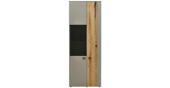 VITRINE in furniert, Hartholz Balkeneiche Eichefarben, Fango - Fango/Eichefarben, Design, Glas/Holz (73,2/196,8/41,2cm) - Dieter Knoll