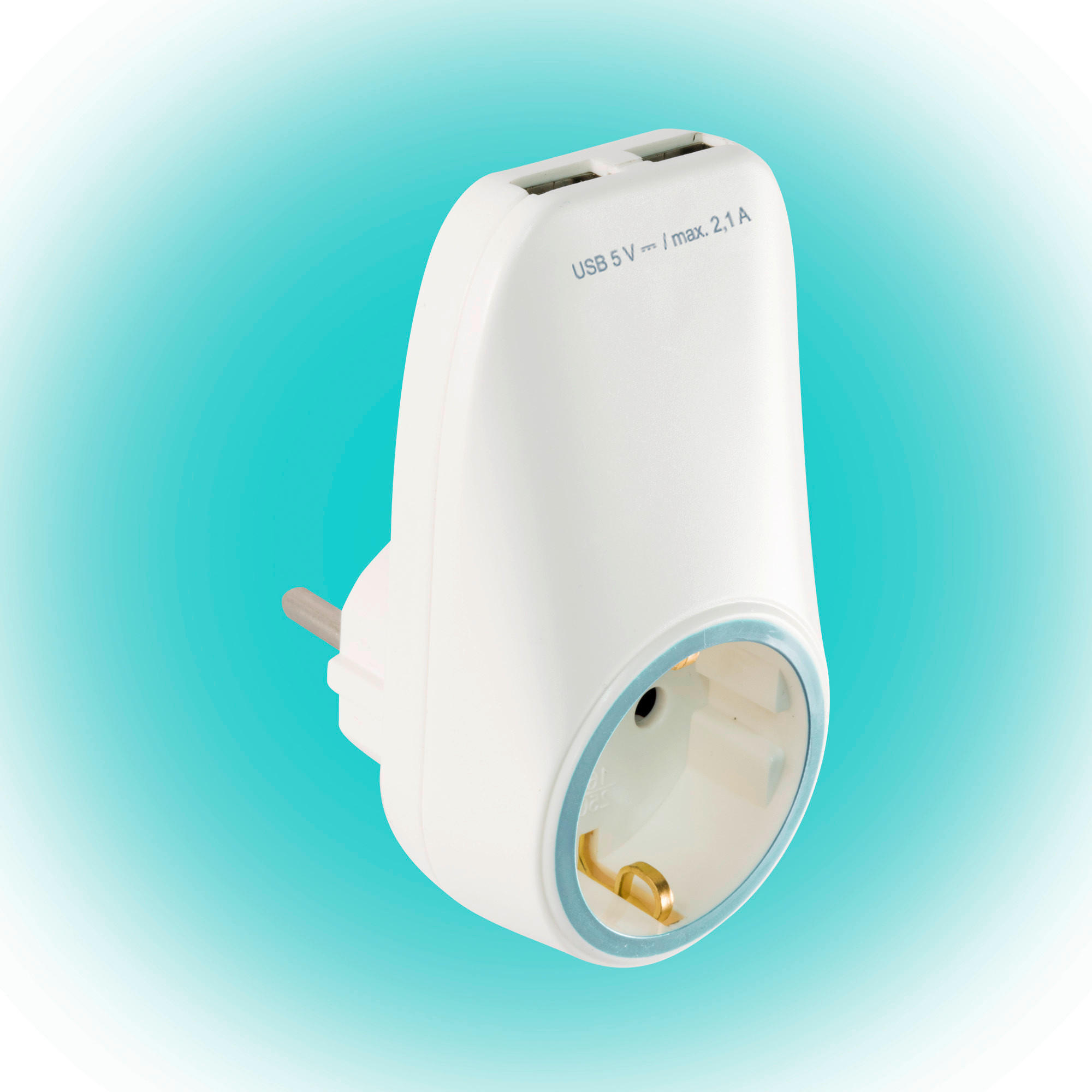 HÁLÓZATI ADAPTER - fehér, Basics, műanyag/fém (19/10,5/7cm)