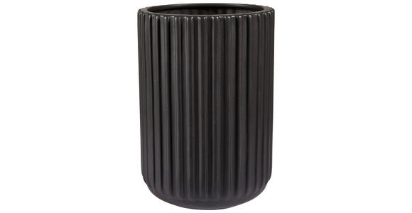 VASE 20 cm  - Schwarz, Trend, Keramik (14/21cm) - Novel