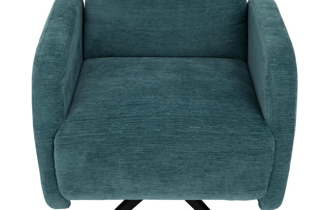 RELAXSESSEL Webstoff, Struktur    - Blau/Schwarz, MODERN, Textil/Metall (67/108/72/88/160cm) - MID.YOU