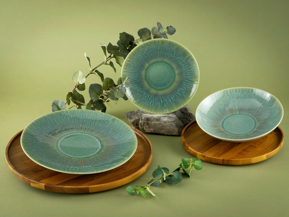 SERVIS Sea Breeze Green 12 delar  - grön, Basics, keramik (43/40/37cm) - Creatable