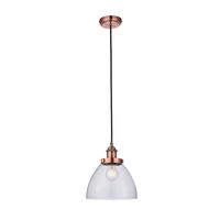 HÄNGELEUCHTE 22.5/127 cm  - Klar/Kupferfarben, KONVENTIONELL, Glas (22.5/127cm) - ENDON
