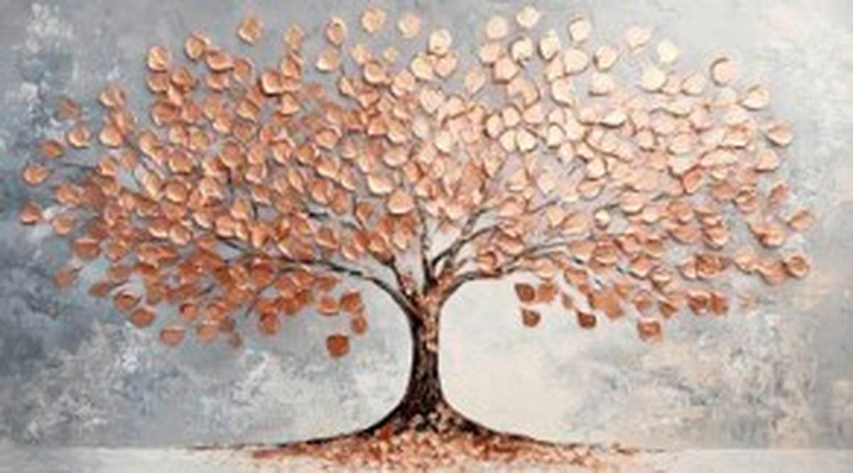 ALUMINIUMBILD Bäume  - Multicolor, Basics, Metall (180/100/2cm) - Euroart