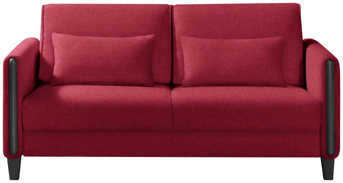SCHLAFSOFA in Holz, Textil Rot, Schwarz  - Rot/Schwarz, Design, Holz/Textil (174/88/104cm) - Niels Andersson