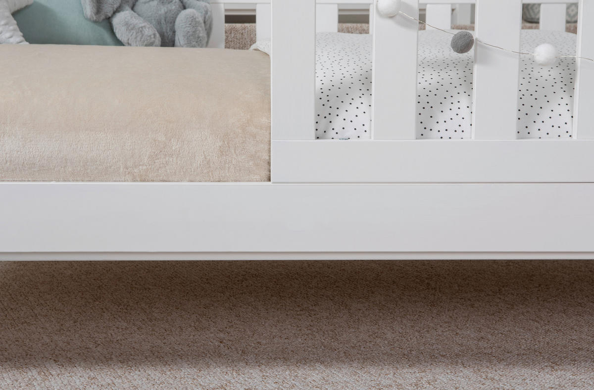 AUSZIEHBETT 140/200 cm Weiss  - Weiss/Naturfarben, Modern, Holz/Textil (140/200cm) - MID.YOU