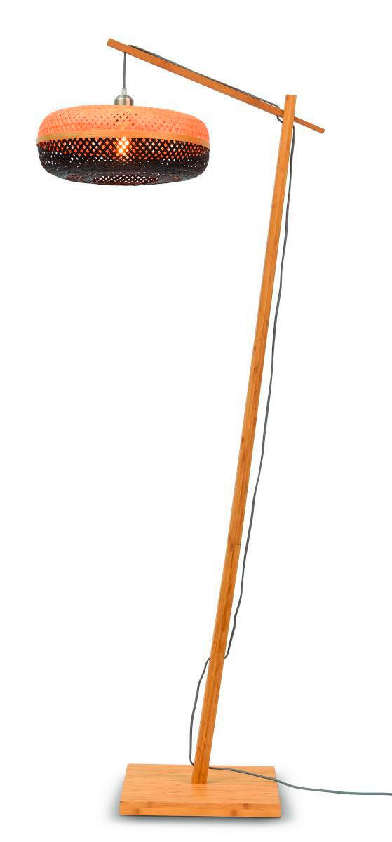 STEHLEUCHTE 40/68/176 cm    - Schwarz/Naturfarben, Trend (40/68/176cm) - Good & Mojo
