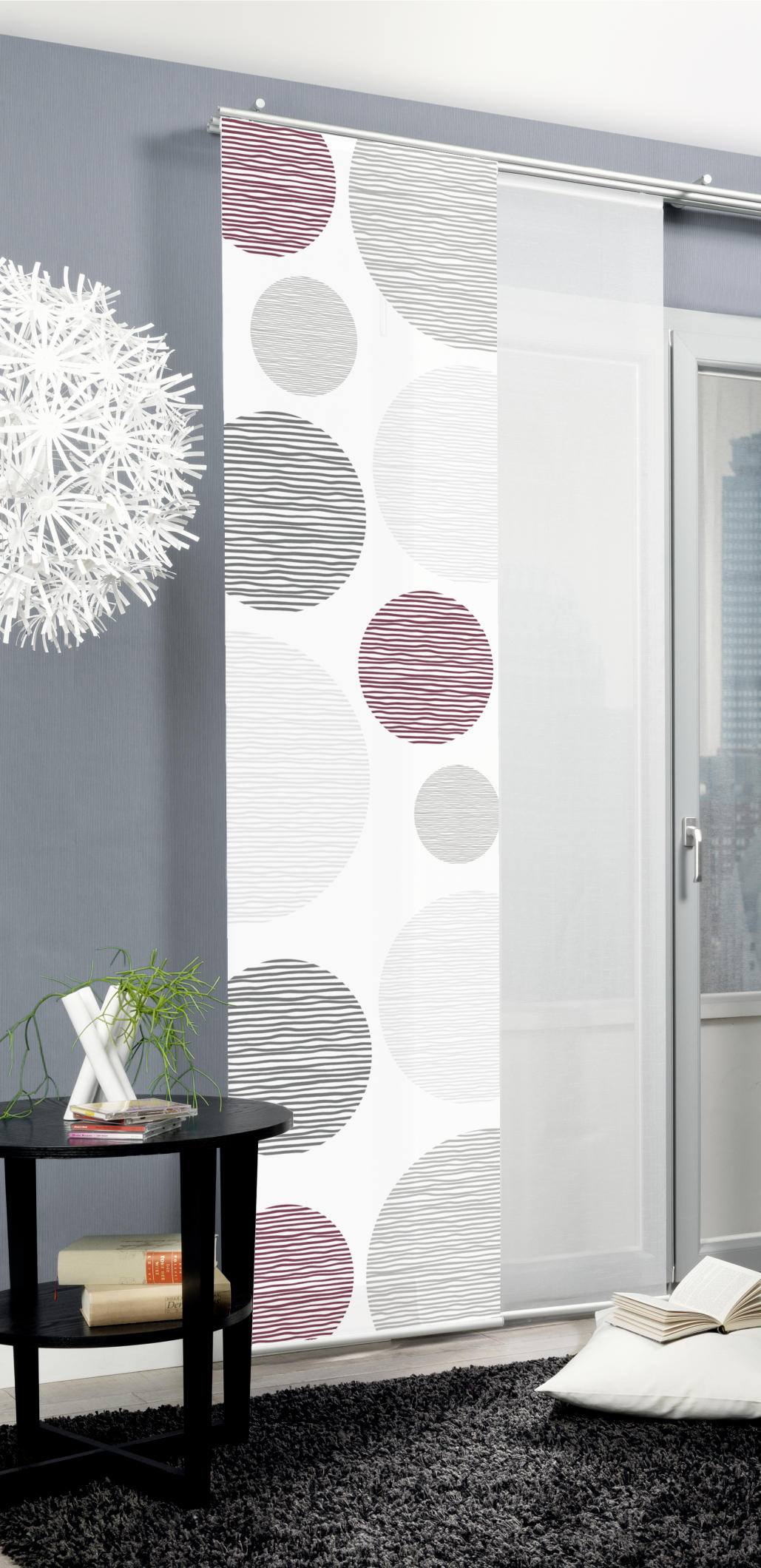 FLÄCHENVORHANG   blickdicht   60/245 cm  - Bordeaux, Design, Textil (60/245cm)