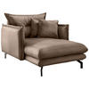 XXL-SESSEL in Lederlook Braun  - Schwarz/Braun, Modern, Textil/Metall (111/101/167cm) - Livetastic