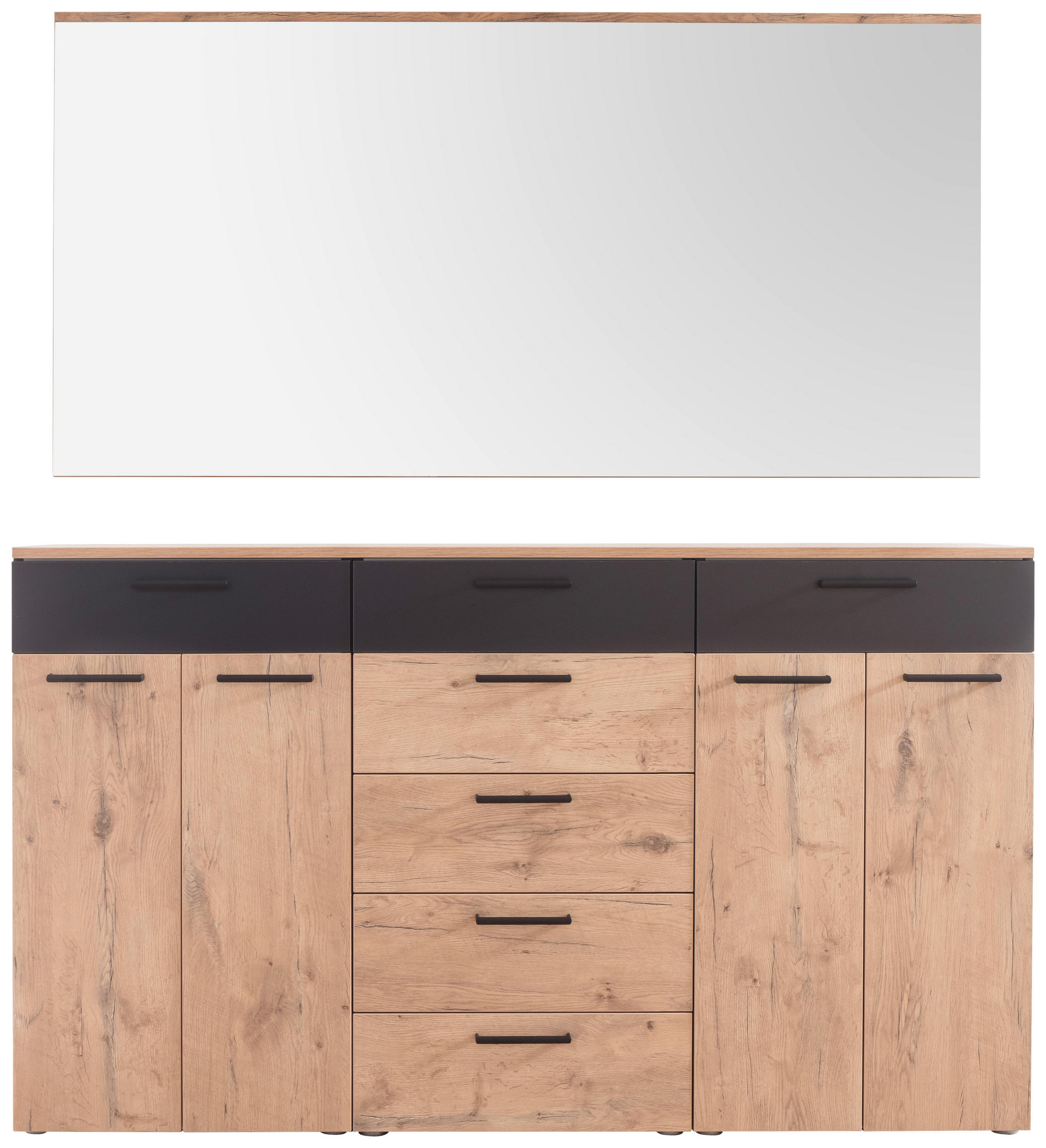 GARDEROBE 2-teilig  in 180/195/38 cm  - Eichefarben/Anthrazit, Konventionell, Holzwerkstoff (180/195/38cm) - Moderano