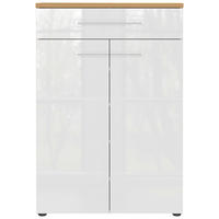 SCHUHSCHRANK Weiß, Eichefarben  - Eichefarben/Silberfarben, MODERN, Holzwerkstoff/Metall (75/110/41cm) - Germania