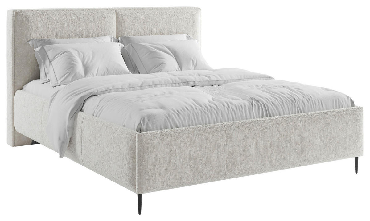 POLSTERBETT 140/200 cm  in Beige  - Beige/Schwarz, MODERN, Holz/Textil (140/200cm) - MID.YOU