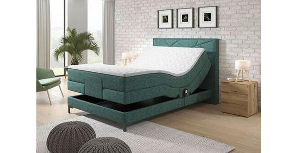 BOXSPRINGBETT 120/200 cm  in Grün  - Schwarz/Grün, KONVENTIONELL, Holz/Textil (120/200cm) - Esposa