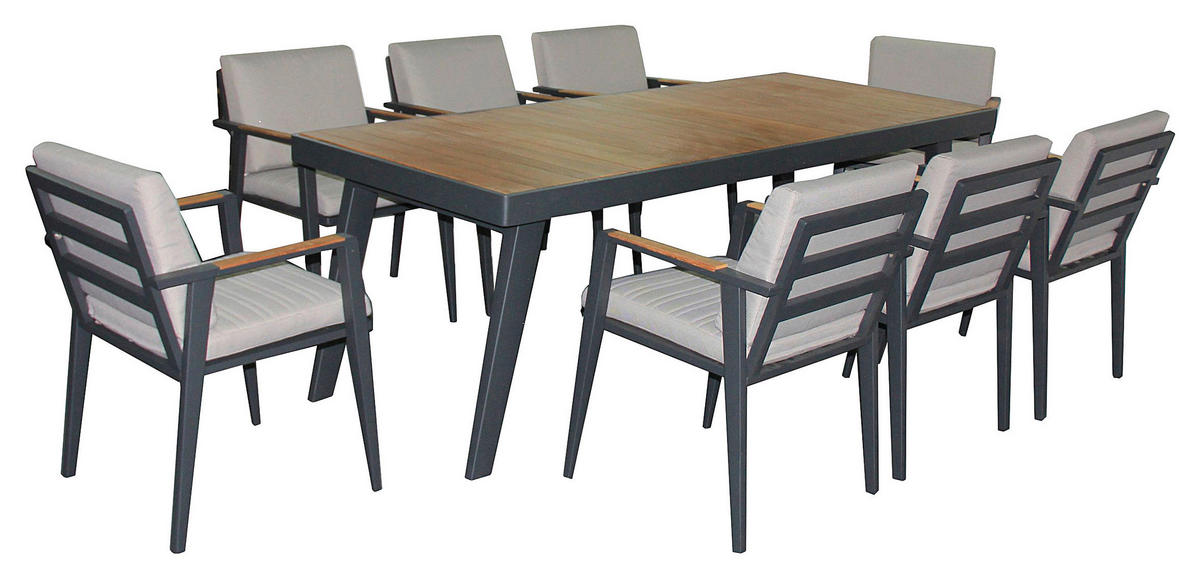 STOL VRTNI  antracit  drvo, metal      - antracit, Design, drvo/metal (220/90/75cm) - Ambia Garden