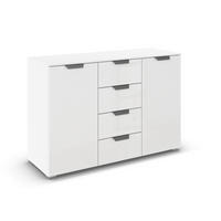 SIDEBOARD  in 120/81/42 cm  - Chromfarben/Weiß, Design, Glas/Holzwerkstoff (120/81/42cm) - Carryhome