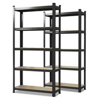 SCHWERLASTREGALSET Lakota  - Schwarz, Basics, Holzwerkstoff/Metall (90/180/40cm) - Floordirekt