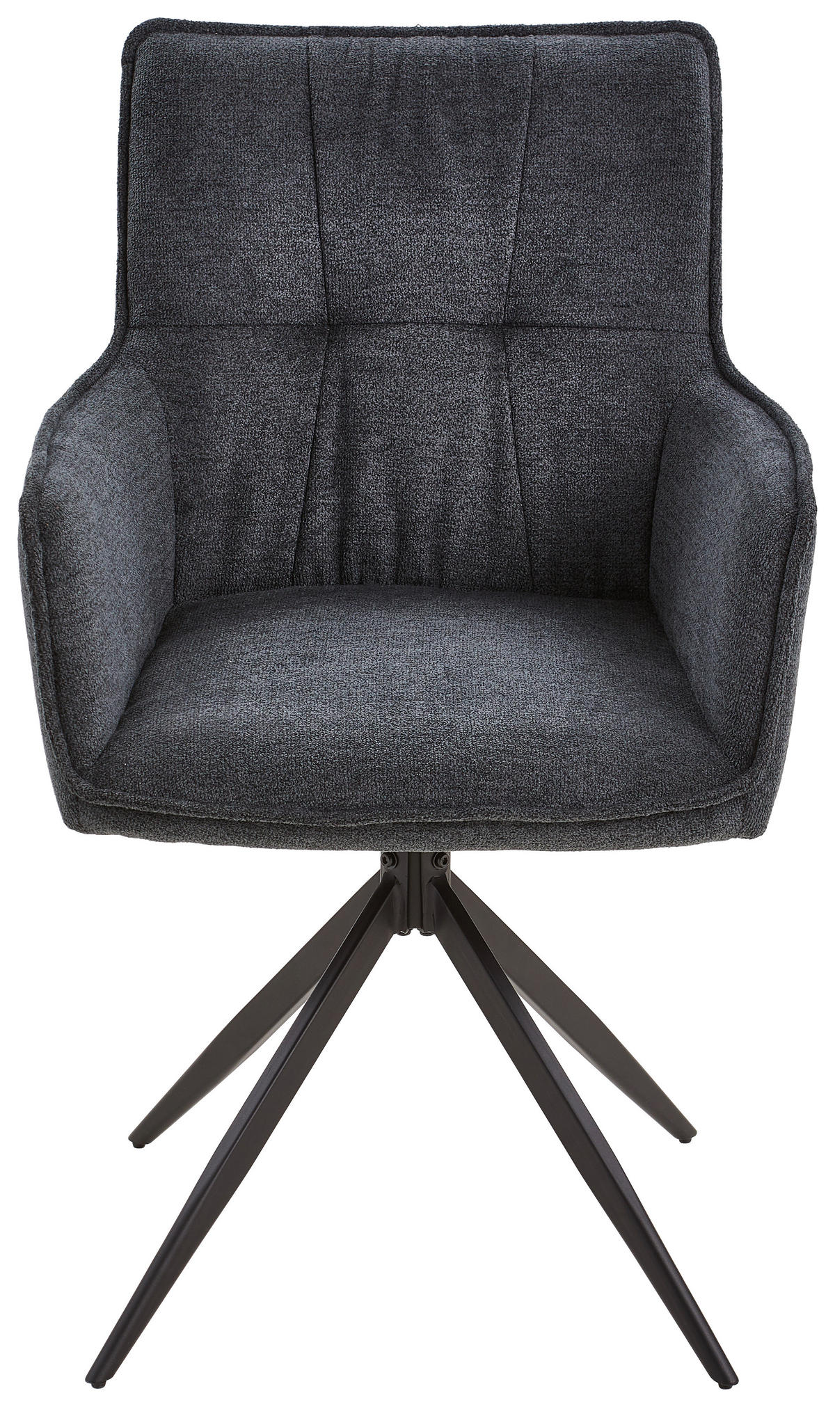 ARMLEHNSTUHL  in Eisen Mikrofaser  - Dunkelgrau/Schwarz, Modern, Holz/Textil (58/94/61cm) - Livetastic