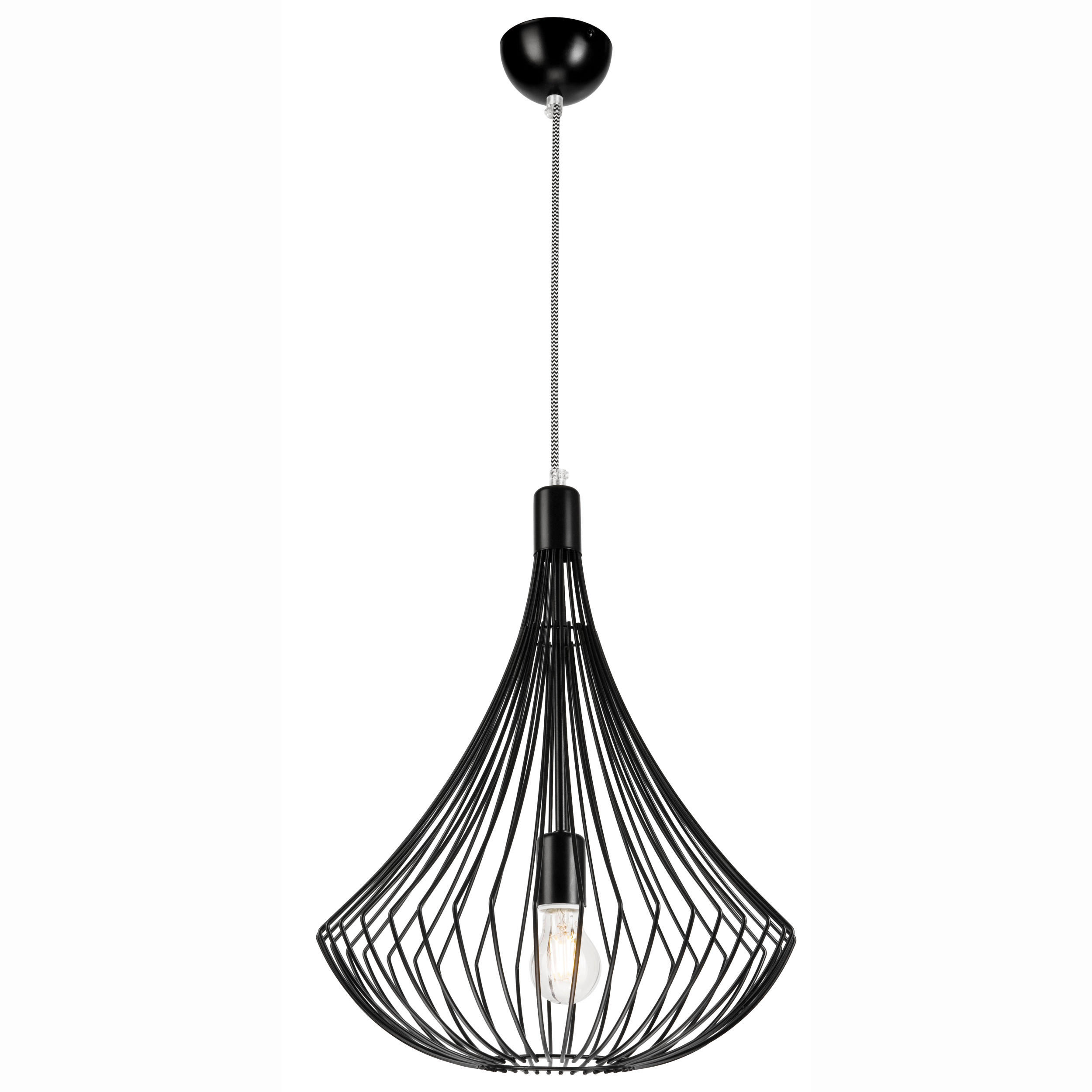 PENDELLEUCHTE Balerina 90/38/40 cm   - Schwarz, Design, Metall (90/38/40cm)