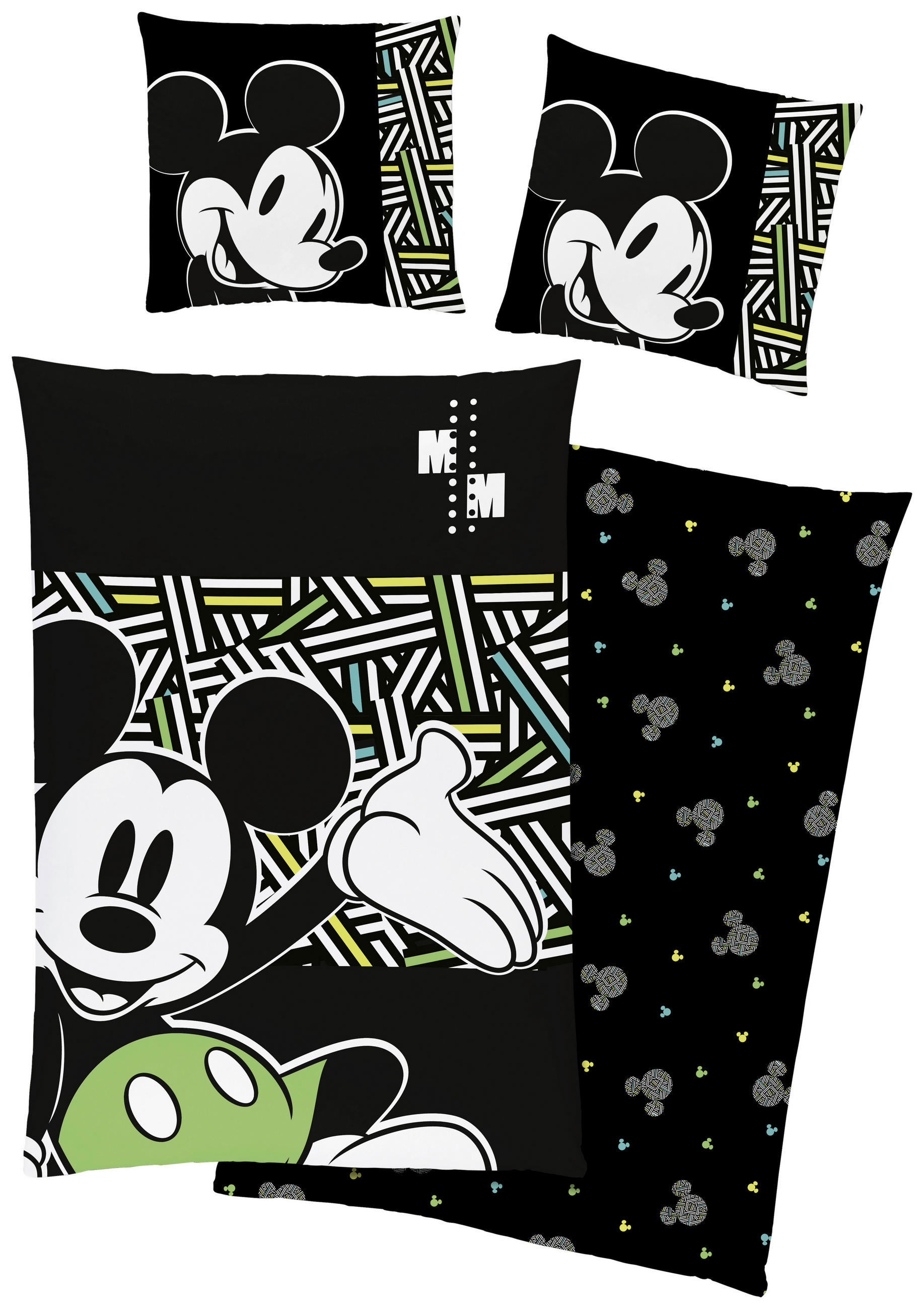 Disney Jugendbettwäsche Mickey Mouse MM Schwarz 135x200 cm