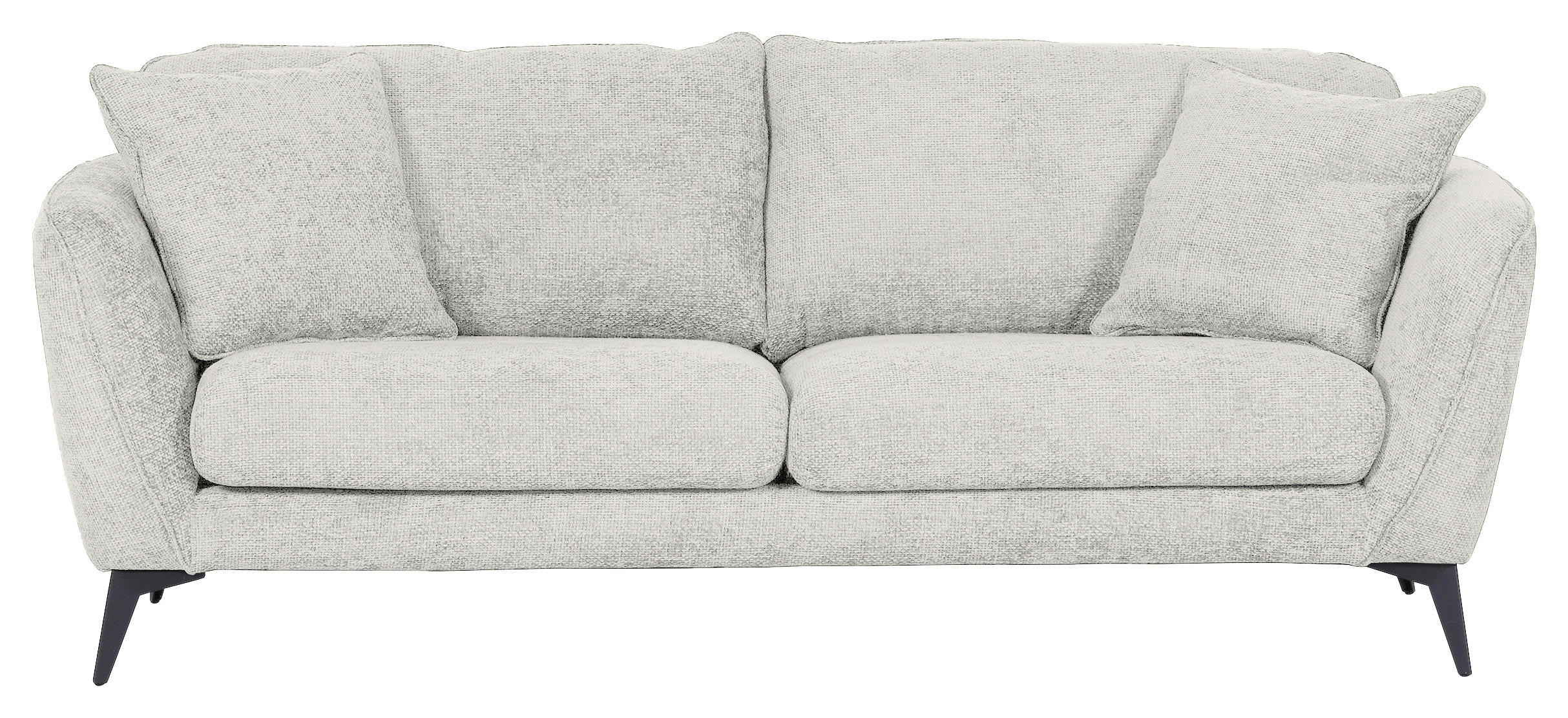 BIGSOFA Chenille Beige  - Beige/Schwarz, KONVENTIONELL, Textil/Metall (215/70/98cm) - Carryhome