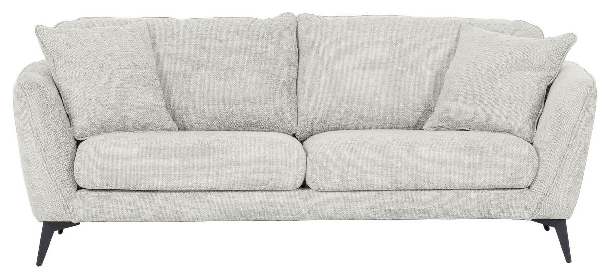BIGSOFA Chenille Beige  - Beige/Schwarz, KONVENTIONELL, Textil/Metall (215/70/98cm) - Carryhome