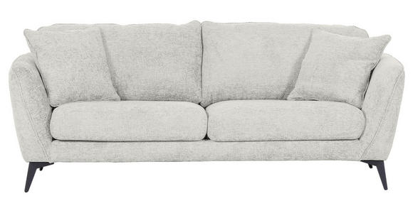 BIGSOFA Chenille Beige - Beige/Schwarz, KONVENTIONELL, Textil/Metall (215/70/98cm) - Carryhome