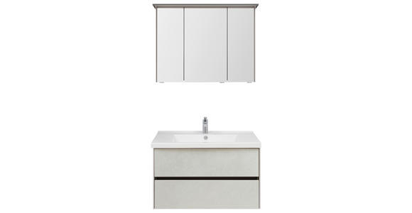 SPIEGELSCHRANK 92/71/17 cm  - Chromfarben/Eichefarben, Design, Glas/Holzwerkstoff (92/71/17cm) - Dieter Knoll